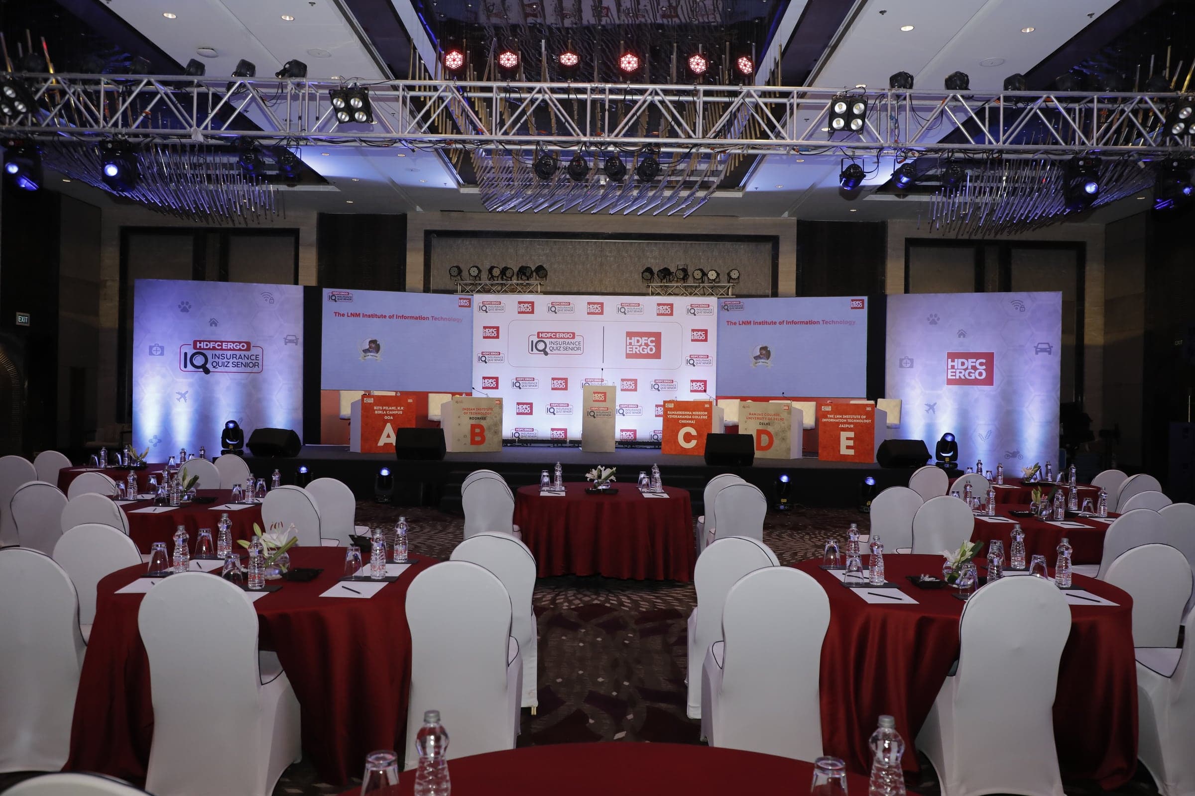 HDFC ERGO IQ Insurance Quiz Senior conference setup