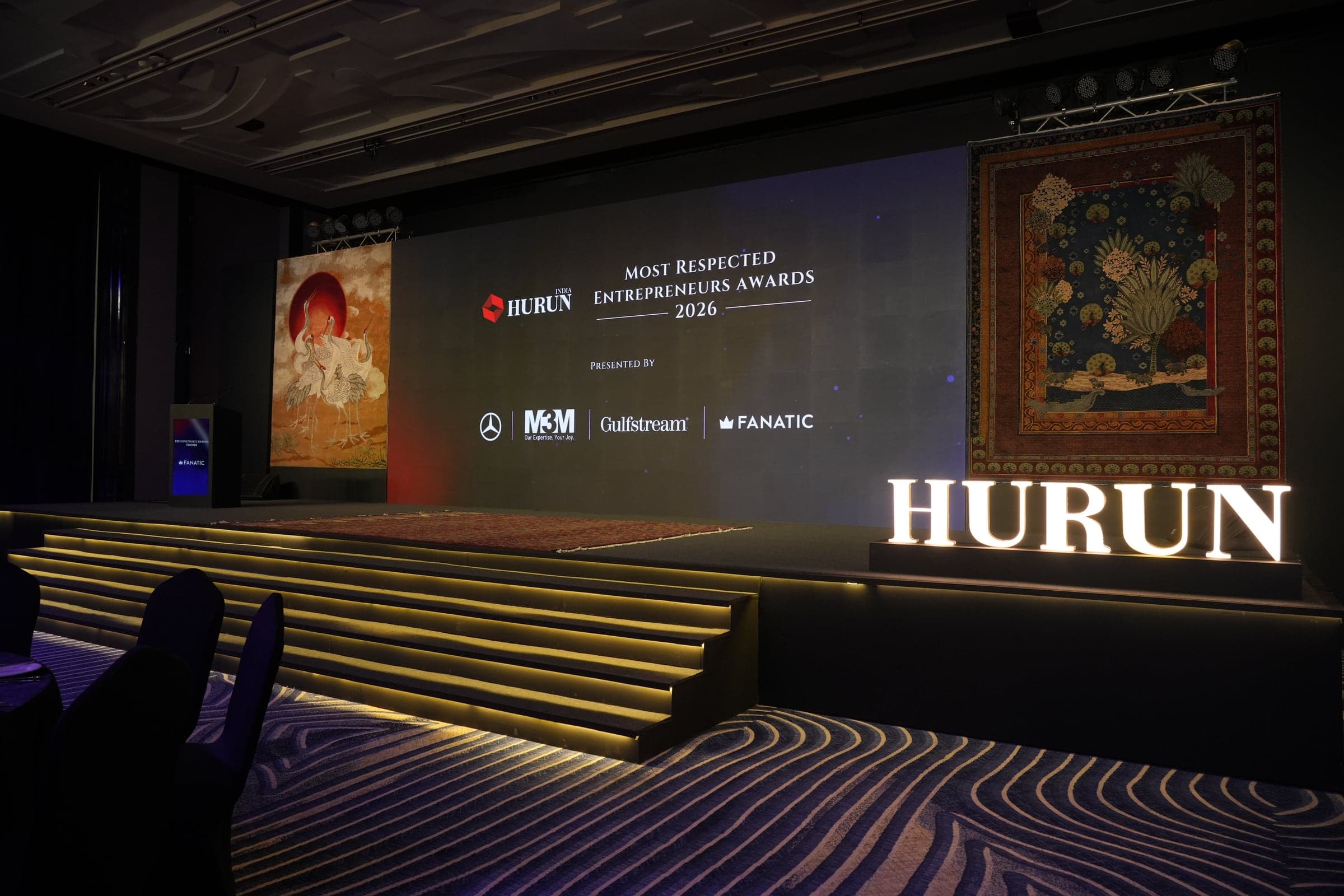 Hurun India Most Respected Entrepreneurs Awards 2026 stage